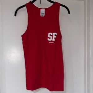 Adapt Red and White Tank Top Vibrant Casual Style